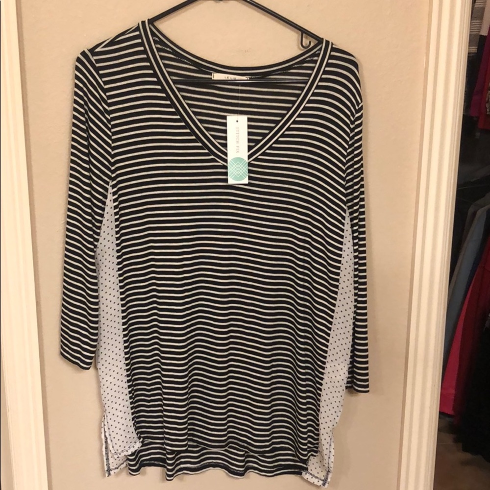 Black and white blouse